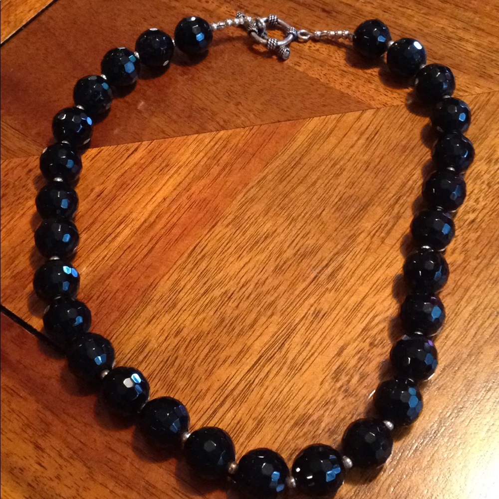 Beautiful black bead necklace